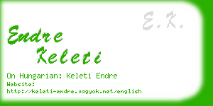 endre keleti business card